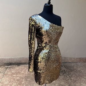 TopShop One Shoulder Sequin Dress